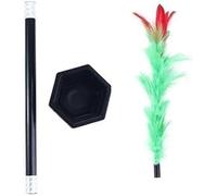 BFZOO 1 set di bacchetta magica nera a fiore, per giochi di magia, primo piano, Magic Prop Magic Flower Stick Magic Kit, accessori giochi, bacchetta magica