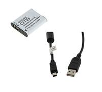 bg-akku24 - Batteria e cavo di ricarica, cavo dati, cavo USB per Olympus TG-1, TG-2, TG-3, TG-4, SH-1, SH-2, SH-50, SH-60, SP-100EE, XZ-2
