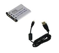 bg-akku24 Batteria e cavo di ricarica, cavo dati, cavo USB per Olympus VH-210, VR-310, VR-320, VR-325, VR-330, D-720