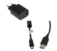 bg-akku24 Caricabatterie e cavo di ricarica, cavo dati, cavo USB per Olympus TG-1,TG-3,TG-620,TG-630,TG-810 TG-820,TG-830,TG-850,TG-860,SZ-30MR,SZ-31MR,SZ-10,SZ-11,SZ-14,SZ-15,SZ-15,SZ-15, SZ-12.