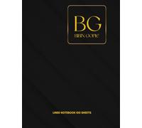 BG-BIBIN GOPIE LINED NOTE BOOK 100 SHEET ( 200 PAGES ) BLACK COVER GOLDEN LETTER, Home School Supplies for College 9.75L x 7.50W inches Pages