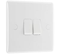 BG Electrical 842-01 - Doppio interruttore per luce, bianco, 2 vie, 16AX