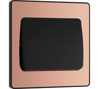 BG Electrical Evolve Interruttore Luce Singolo, 20A, 2 Vie, Wide Rocker, Rame Lucido