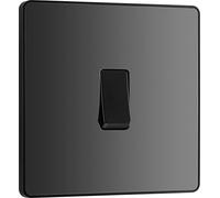 BG Electrical Evolve Interruttore Singolo Intermedio Luce, 20A, Nero Cromato