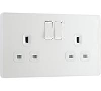 BG Electrical EVOLVE PEARLESCENT BIANCO BIANCO DOPPIO INTERRUTTORE 13A PRESA DI ALIMENTAZIONE