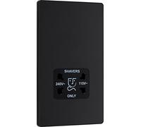 BG Electrical Evolve - Presa per rasoio a doppia tensione, 115/240 V, colore: Nero opaco