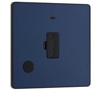 BG Electrical Evolve - Unità di connessione fusa non commutata con indicatore LED di alimentazione, 13A, colore: Blu opaco