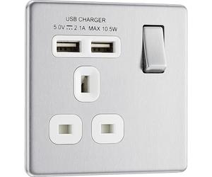 BG Electrical fbs21u2g presa singola da 2,1 A Masterplug con 2 x USB