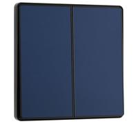 BG Electrical - Interruttore a doppia parete, 2 vie, da bordo a bordo, aspetto senza viti, bordi arrotondati, Evolve, blu opaco, 20A, 16AX, PCDDB42EB