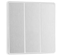 BG Electrical - Interruttore triplo da parete a 2 vie, basculante da bordo a bordo, aspetto senza viti, bordi arrotondati, Evolve, acciaio spazzolato, 20A, 16AX, PCDBS43EW