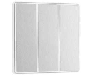 BG Electrical - Interruttore triplo da parete a 2 vie, basculante da bordo a bordo, aspetto senza viti, bordi arrotondati, Evolve, acciaio spazzolato, 20A, 16AX, PCDBS43EW
