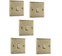 BG Electrical nab12 - Interruttore singolo per luce, in ottone anticato, 2 vie, 10AX, confezione da 5