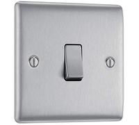 BG Electrical NBS13-01 16AX - Interruttore in acciaio spazzolato, 10A, 1 elemento