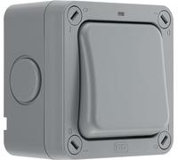 BG Electrical WP12-01 Interruttore singolo a 2 vie per esterni resistente alle intemperie, grado di protezione IP66, 20AX, grigio