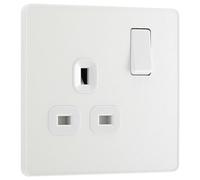 BG Electricals Evolve - Presa di corrente a commutazione singola, 13A, colore: Bianco perlato