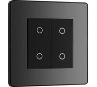 BG Evolve - Interruttore dimmer doppio touch da 200 W, colore: Nero cromato (Nero Ins)