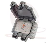 Bg Intemperie 13A 2 Banda Aggancio Magnetico Rcd Doppio Interruttore Esterno