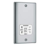 BG NBS20G presa per rasoio, 115/240 V, Doppio voltaggio, in acciaio spazzolato, argento, NPC20W