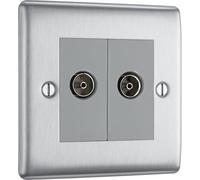 BG Nexus metal presa coassiale 2 banda in acciaio spazzolato