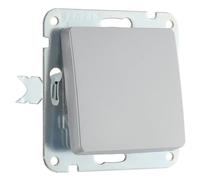 BG Oxford Interruptor de Luz Individual Intermedio sin Marco, 10AX, Plateado