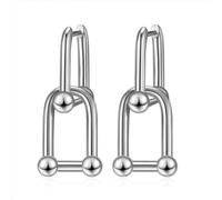 BG&WLing Orecchini da donna placcati in oro 18 carati, a maglie e clip di carta, doppi anelli, gioielli alla moda per voi, Medium, Oro 18 carati, Nessuna pietra preziosa