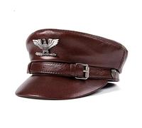 BGAZA Berretto da Donna for Le Donne PU. Cappelli Invernali in Pelle Piatta Gatsby Visiera in Pelle(Brown,L (55-56cm))