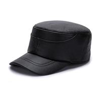 BGAZA Berretto Semplice, Uomini Regolabili in Modo Regolabile PU. Cappello da Baseball Classico Cappello, Inverno for Anziani Padre(Noir,57-58cm)