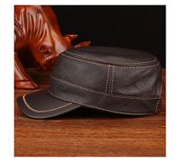 BGAZA Cappellino da Baseball in Vera Pelle da Uomo Berretto da Baseball Nuovo Maschio Spring Inverno Warm Berret Berret Mili-Tary Hats(Brown)