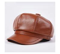 BGAZA Cappello Classico a Colori Solido Francese for Le Donne Newsboy cap Boy in Ecopelle Cappelli for Signore(Caramel Color,2XL(59-60cm))