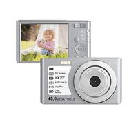 BGAZA Fotocamere digitali compatte Vintage retrò for Fotografia 48MP 4K Vlog videocamera con Messa a Fuoco Automatica videoregistratore Portatile(No SD Card,Silver)