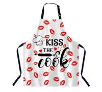 BGBDEIA Kiss The Cook, grembiule con collo regolabile, per uomini e donne, adatto per cucina, cameriera, chef, Baciare il cuoco, 27 X 31 Inch