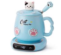 Bgbg Set di tazze da caffè e simpatiche per gatti, scaldabagni per computer, ufficio a casa con tre temperature fino a 140°F/60°F, scalda caffè per cacao, latte,