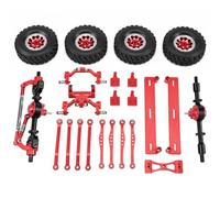 BGDIEAKIN Set di aggiornamento Pedale, mozzo Ruota, Asta di Collegamento, Staffa Ammortizzatore e Supporto servo for Auto RC for WPL C64 1/16(Rood)