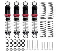 BGDIEAKIN Set di smorzatori ammortizzatori in Alluminio da 4 Pezzi da 27 mm for aggiornamenti for Auto cingolate for AX-ial SCX30 1/30 RC(Zwart)