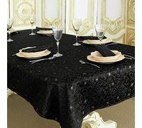 BGEUROPE Tovaglia - Antimacchia - Nero e Argento - Ref. Christmas Stars - 150cm x 300cm