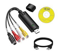 Bgfaquri Convertitore VHS in Digitale, USB 2.0 Video Grabber RCA S-Video Adattatore Audio Video per Digitalizzare Cassette VHS VCR Hi8 Videocamera DVD verso PC Windows 11 10 8 Cattura PAL NTSC