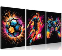 BGFCE Decorazione artistica da parete su tela, dipinti con controller di gioco a colori, pittura su tela, poster per l'estetica della stanza, decorazione da parete per la stanza dei ragazzi, 40 x 61