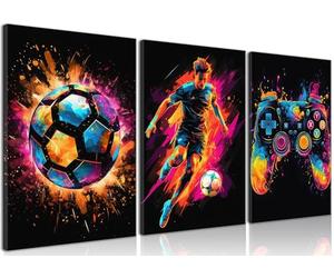 BGFCE Decorazione artistica da parete su tela, dipinti con controller di gioco a colori, pittura su tela, poster per l'estetica della stanza, decorazione da parete per la stanza dei ragazzi, 40 x 61