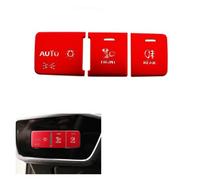 BGFFDSZ Adesivi for la Copertura del Pulsante del Freno a Mano elettronico dell'Aria condizionata della Console Centrale dell'auto, compatibili con Gli Accessori Interni Audi A3 8Y 2021-24(Red 3Pcs)