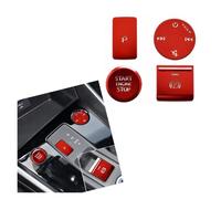 BGFFDSZ Adesivi for la Copertura del Pulsante del Freno a Mano elettronico dell'Aria condizionata della Console Centrale dell'auto, compatibili con Gli Accessori Interni Audi A3 8Y 2021-24(Red 4Pcs)