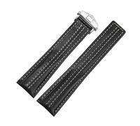 BGFFDSZ Cinturino compatibile con la serie TAG Heuer Carrera, compatibile con i cinturini in pelle Y con marchio Porsche, cinturino Monaco F1 da uomo, 22 mm.(Black silver clasp)