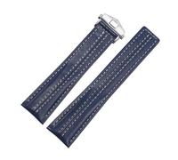 BGFFDSZ Cinturino compatibile con la serie TAG Heuer Carrera, compatibile con i cinturini in pelle Y con marchio Porsche, cinturino Monaco F1 da uomo, 22 mm.(Blue silver clasp)