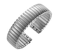 BGFFDSZ Cinturino elastico in metallo da 17 mm e 20 compatibile con cinturino for orologio Swatch, in acciaio inossidabile, accessori for braccialetti uomo donna(Matte Silver,17mm)
