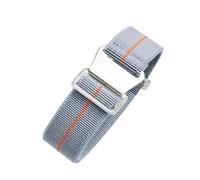 BGFFDSZ Cinturino elastico in nylon for paracadute dell'esercito francese degli anni '60 compatibile con il cinturino for orologio Seiko Water Ghost Tudor da 18 mm, 20 mm e 22 mm(L-gray orange-Steel,2