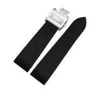 BGFFDSZ Cinturino for orologio compatibile con Cartier Sandoz Santos 100 W20073X8 W20106X8 W2020008 Bracciale in gomma siliconica for uomo e donna, cintura nera 20 23 25 mm(A black SK,25mm)