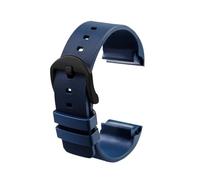 BGFFDSZ Cinturino for orologio compatibile con Cartier Sandoz Santos 100 W20073X8 W20106X8 W2020008 Bracciale in gomma siliconica for uomo e donna, cintura nera 20 23 25 mm(Blue BK,20mm)