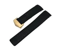 BGFFDSZ Cinturino for orologio compatibile con TAG HEUER GRAND CARRERA AQUARACER, cinturino in silicone morbido for da uomo, in gomma for a catena(Black-gold,22mm)