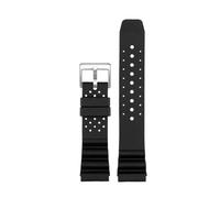 BGFFDSZ Cinturino for orologio con fondo in gomma e silicone compatibile Casio MDV-106 107 Diver Scuba SLA019J1 for sportivo morbido Seiko PROSPEX(Black silver,20mm)