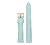 BGFFDSZ Cinturino for orologio da donna in vera pelle compatibile con Casio Fossil Rossini Folli Follie Plain Watch Chain Strap Rosa Blu 12mm 14mm 16mm 18mm 20mm(Sky blue-rose gold,18mm)