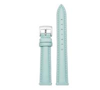 BGFFDSZ Cinturino for orologio da donna in vera pelle compatibile con Casio Fossil Rossini Folli Follie Plain Watch Chain Strap Rosa Blu 12mm 14mm 16mm 18mm 20mm(Sky blue-silver,14mm)